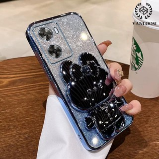 ốp lưng oppo a57 2022 a77 a77s Ốp Điện Thoại Silicon Mềm Mạ Điện Họa Tiết Thỏ Lấp Lánh Chống Rơi Cho oppo a57 2022 a77 a77s