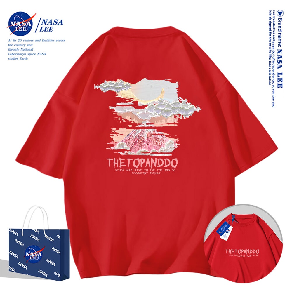 Nasa Áo Thun Khớp Ngắn Tay Nam Nữ Xu Hướng Hè 2024 Phong Cách Mới Rời Cặp Đôi Nửa Tay áo thun nam nữ