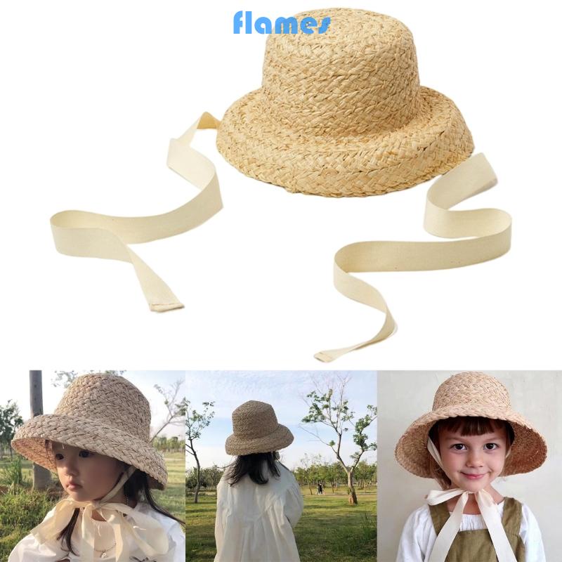 Nón Cối Cột Dây Thời Trang Mùa Hè Cho Bé Gái