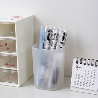 MEGOCE 1 Cái Đựng Bút Chì, Hộp Đựng Bút Nhựa Mờ, Mini Tối Giản Để Bàn Sắp Xếp Bàn Chải Đứng Hộp Bảo Quản Trang Điểm