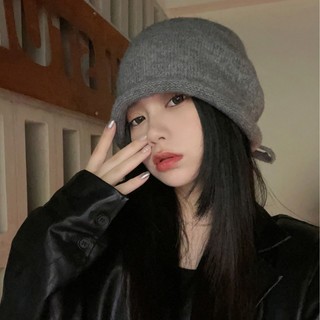 Mũ Len Dây Rút Màu Trơn Bảo Vệ Tai Có Thể Điều Chỉnh Giữ Ấm Mùa Thu Đông Đường Phố Cho Nam Và Nữ - Mũ Len Dây Rút
