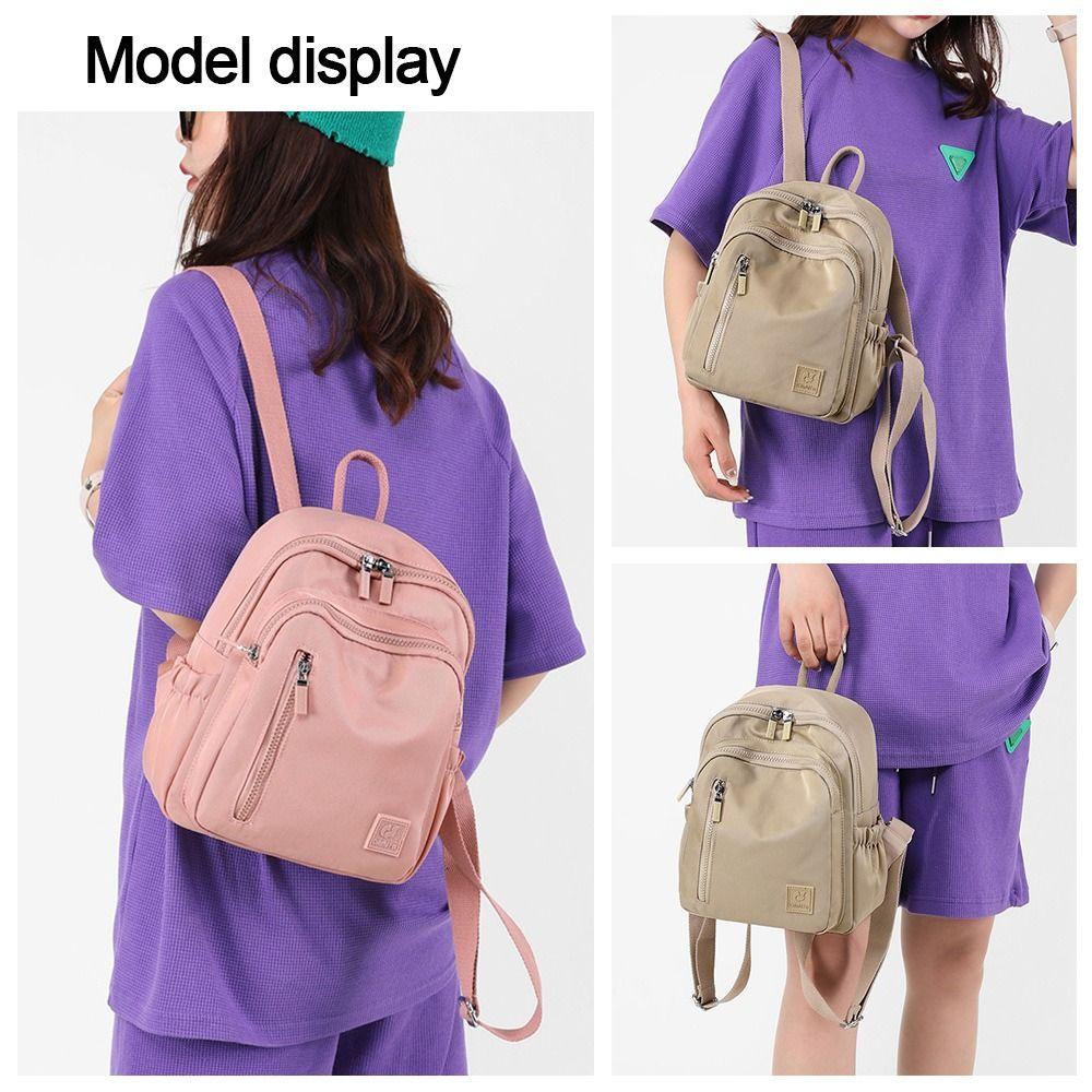 HOBBYIN Ba lô du lịch HOBBYIN, Ba lô đeo vai màu trơn chống thấm nước, Ba lô cầm tay Mini thời trang Dung tích lớn Túi đi học nhẹ dành cho học sinh