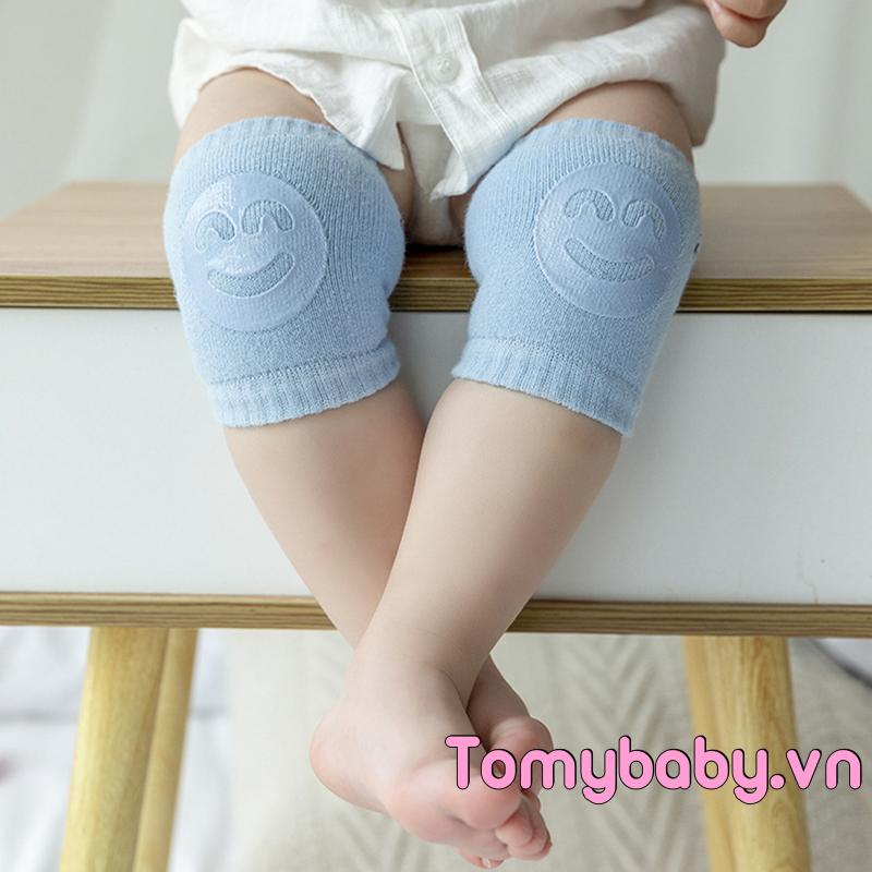 Miếng Lót Đầu Gối Cho Bé Bò Hoạt Hình Dễ Thương Họa Tiết Nụ Cười Chống Trơn Trượt Đan Đầu Gối Bảo Vệ Cho Bé Gái Bé Trai
