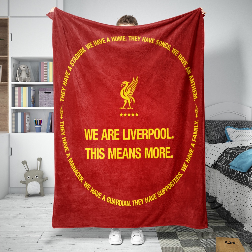 Chăn Flannel Điều Hòa Không Khí In Logo Liverpool FC Một Mặt Làm Quà Tặng Tốt Nhất Cho Người Lớn