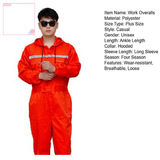Bộ Áo Liền Quần Bảo Hộ Lao Động Unisex Có Khóa Kéo Phản Quang Chống Bụi An Toàn