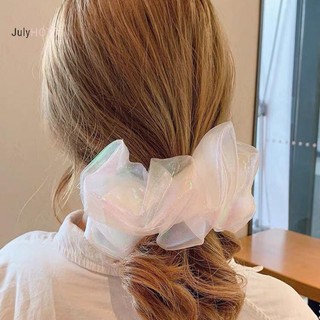 Julyhot Organza Scrunchies Nữ Co Giãn Tóc Hàn Quốc Thanh Lịch Đuôi Ngựa Giá Đỡ Cao Su Dây Buộc Phụ Kiện Tóc Massivedeals