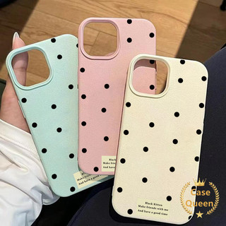 Thời Trang Sáng Tạo Đơn Giản Điểm Sóng Dễ Thương Tương Thích Cho IPhone 16 15 11 13 12 14 Pro Max XR 16 14 15 Plus XS X Max Sang Trọng Cảm Giác Da Họa Tiết Mềm