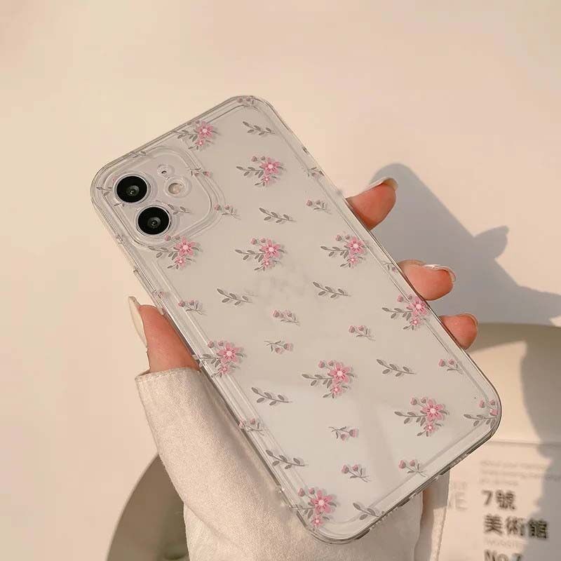 Vỏ Hoa Đào Cho Iphone 16 Pro Max 11 12 13 14 15 Pro Max 6 6S 7 8 Plus X XS XR SE 2 3 Ốp Lưng Nghệ Thuật Màu Hồng Hoa Mắt Thiên Thần Camera Bảo Vệ Họa Tiết Trong Suốt TPU