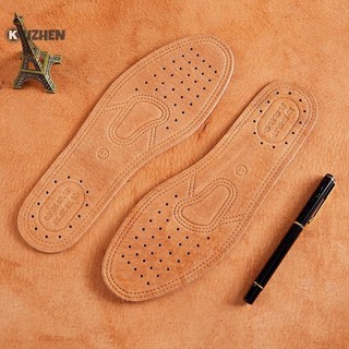 Kuzhen 1 Cặp Đế Da Bò Cho Giày Nam Thoải Mái Khử Mùi Da Thông Thường Đế Chân Chất Lượng Da Thật Đế Bằng Đế Giày HOT