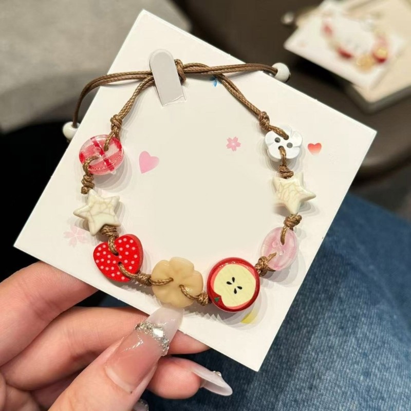 Vòng tay táo handmade từ nhựa chắc chắn cho thanh thiếu niên, thêm nét quyến rũ thanh lịch mỗi ngày