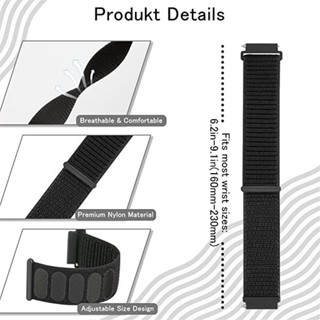 Dây đeo đồng hồ vòng Nylon 22mm 20mm cho Samsung Galaxy watch 6 5 Pro / 4 / classic / gear s3 frontier / active Sport Bracelet watch gt2 3 Dây đeo