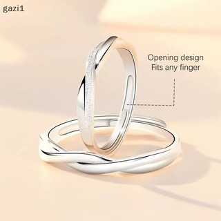 Bộ Nhẫn Cặp Màu Bạc Đơn Giản Có Thể Điều Chỉnh Kỷ Niệm [Gzi1] Cặp Đôi gazi1]