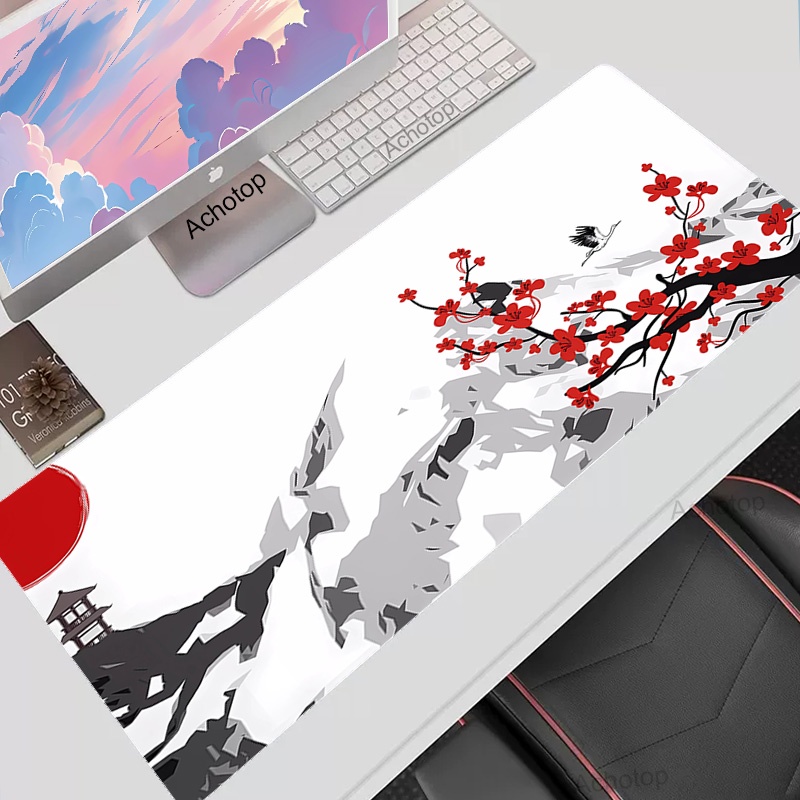 Sakura Miếng Lót Chuột Game Thủ Mousepads Chơi Game Lớn Mousepad Tím Hoa Anh Đào XXL Chuột Thảm Bàn Phím Lớn Thảm Để Bàn Cho Máy Tính