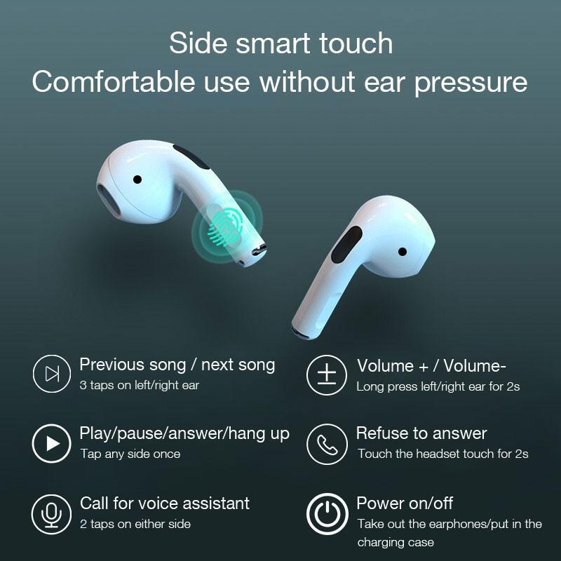 Tai nghe Pro 4 Bluetooth không dây mini, bass sâu, âm thanh HiFi, chống ồn, ghép nối nhanh