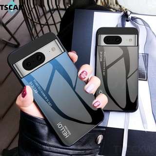 Ôp Điện Thoại Tráng Kính Cường Lực Màu gradient Viền silicone Dẻo Cho google pixel 8 7 6 pro 7a 6a Ốp