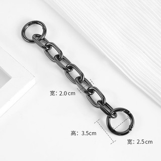 Dây xích nối dài cho Longchamp hobo, dây đeo vai/nách, phụ kiện túi xách nữ, màu đen súng