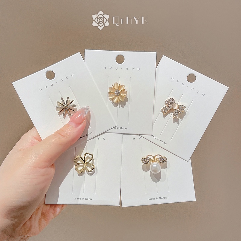 Ghim Cài Áo Hình Nơ Hoa Bằng Kim Loại Chống Chói Thời Trang Cho Nữ Mới