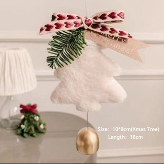 Thẻ treo cây thông Noel ASDFGER, Cây Giáng sinh thủ công Quà Giáng sinh vui vẻ, Thời trang DIY Năm hạnh phúc Chuông nơ treo trang trí