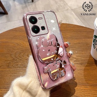 ốp lưng vivo y35 Ốp Điện Thoại Silicon Mềm Mạ Điện Họa Tiết Thỏ Lấp Lánh Chống Rơi Cho vivo y35