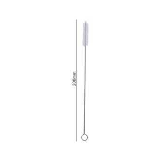 ALMA1 1 Cái Bàn Chải Bụi, Bàn Chải Làm Sạch Ống Hút Mở Rộng Nylon Bạc, Tóc Mềm Có Thể Tái Sử Dụng Ống Hút