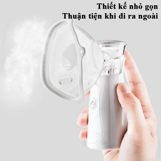 Có PIN sạc - Máy Xông Mũi Họng Khí Dung Đa Năng Cầm Tay Nhỏ Gọn Nebulizer 2in1 Cho Bé Và Người Lớn