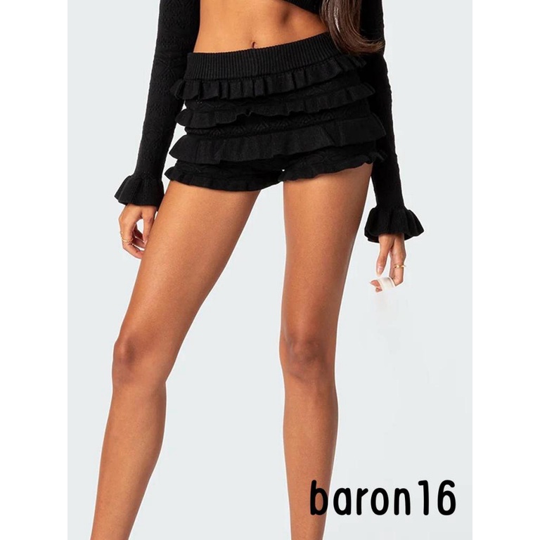 Quần Short Dệt Kim Lưng Thun Co Giãn Ôm Dáng Thời Trang Đường Phố Cho Nữ
