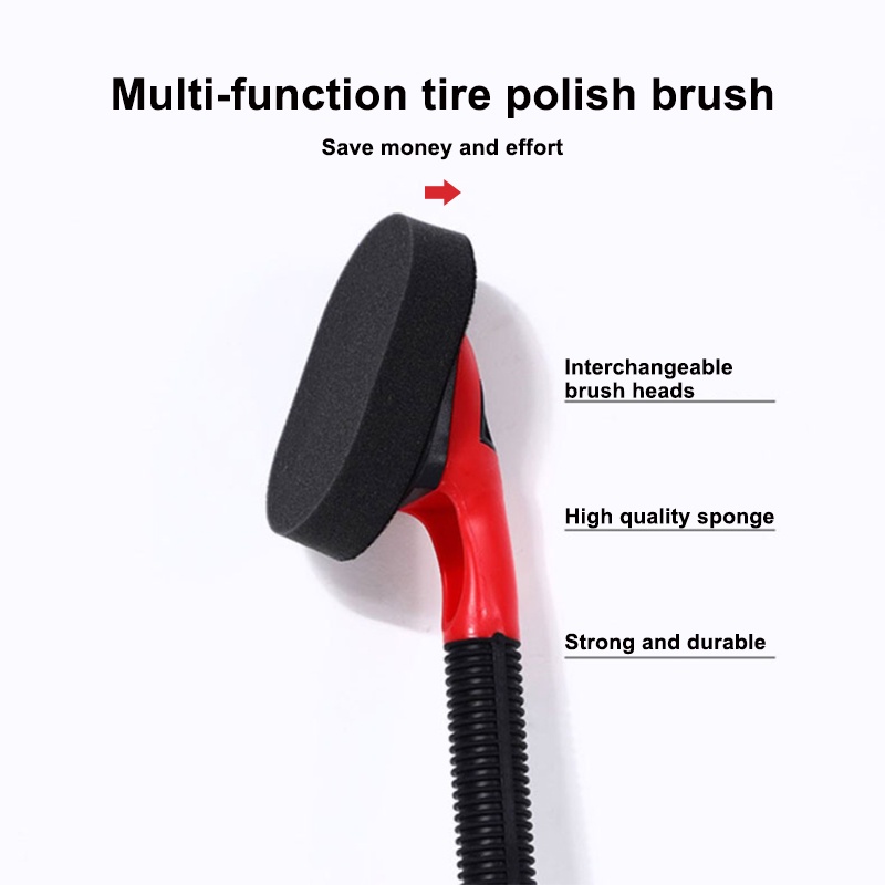 mút đánh bóng xe SEAMETAL 1PC  Bàn Chải Đánh Bóng Bánh Xe Hơi Cán Dài Chống Trượt Tiện Dụng
