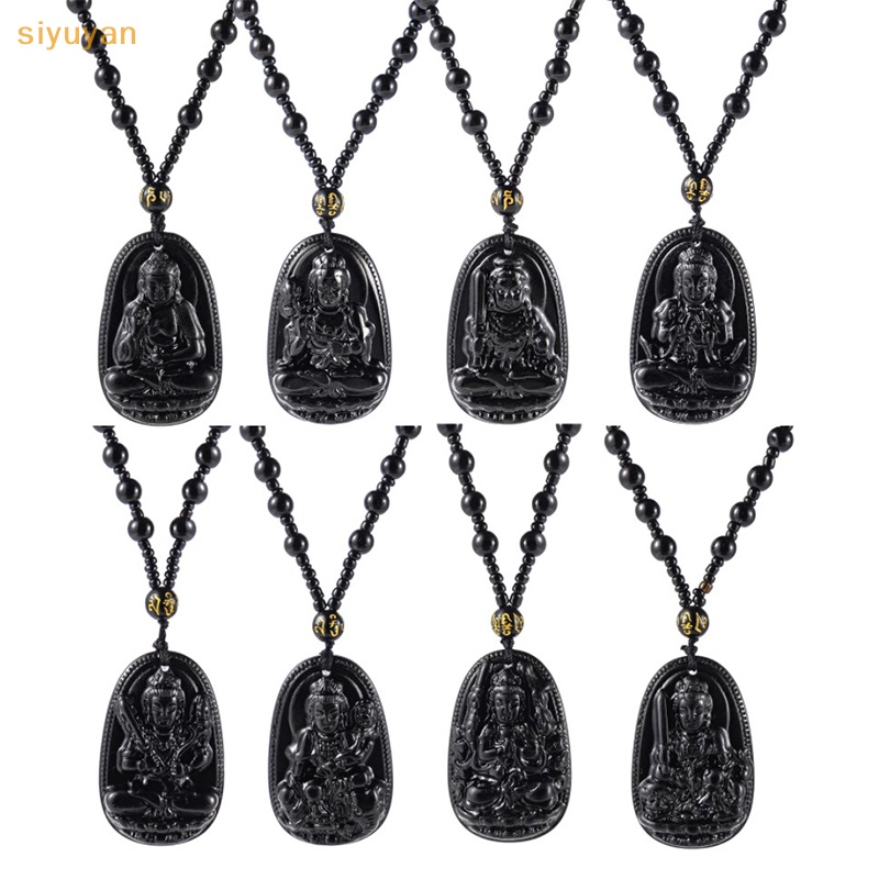 Vòng cổ Hạt Đá obsidian Phật Giáo Bảo Vệ Cho Nam Và Nữ vn