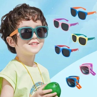 Kính râm có thể gập lại COZYNEST, Kính râm trẻ em ngoài trời UV 400, Sắc thái khung vuông cổ điển cho bé trai và bé gái