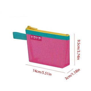 [Giao hàng từ Việt Nam] Túi dây kéo NOOKSTORY, ví đựng tiền xu, lưới thẻ tín dụng/ID, túi mỹ phẩm trong suốt di động, đựng son môi