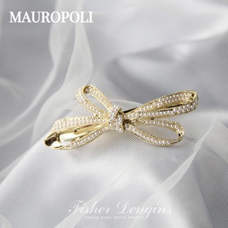 Mauropoli [Hàng Có Sẵn] Kẹp Tóc Nửa Đầu Đính Ngọc Trai Nhân Tạo Phong Cách Hàn Quốc
