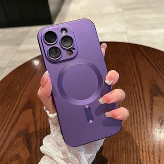Dành Cho iPhone 15 14 13 12 11 Pro Max Plus Vỏ Điện Thoại Sơn Kim Loại Lỏng Từ Tính Sang Trọng Có Tích Hợp Màn Hình Bụi Và Bảo Vệ Ống Kính