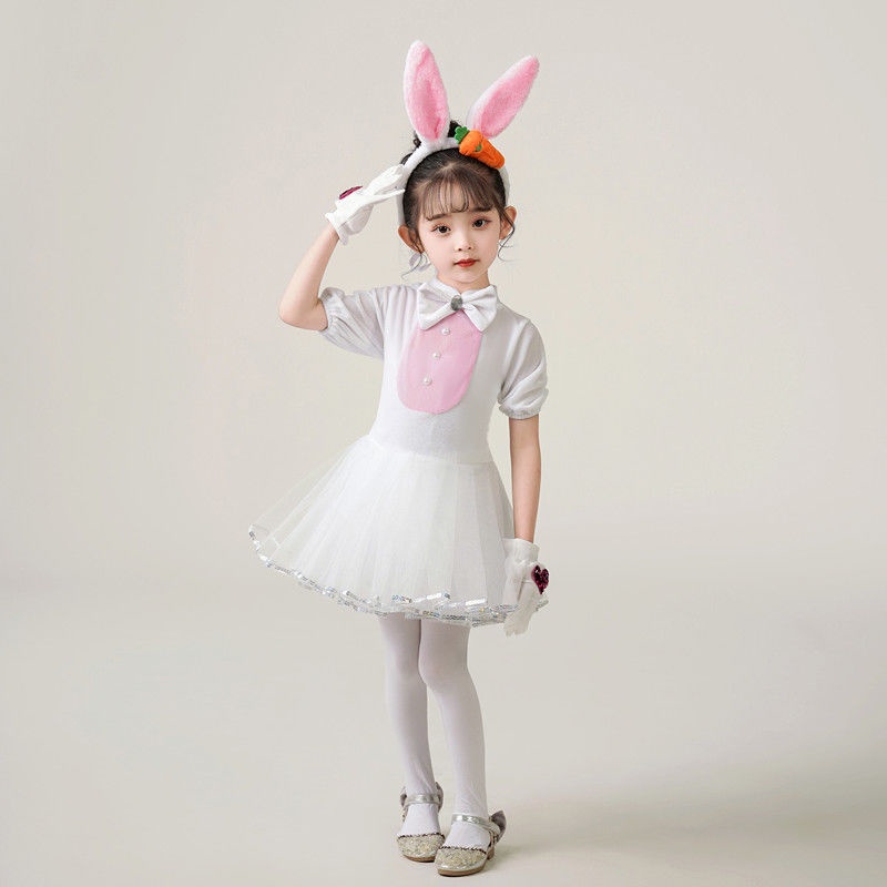 💕Chỗ💕 Quần Áo Trẻ Em Động Vật Múa Trang Phục Quần Áo Cho Bé Gái 3 Đến 14 Tuổi Mèo / Thỏ Trang Phục Mới Lạ Halloween Giáng Sinh