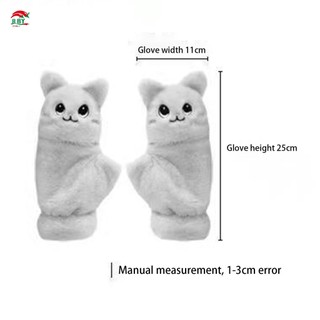 Găng tay thời tiết lạnh dành cho nữ Găng tay nửa ngón tay ấm áp có thể chuyển đổi cho mèo đáng yêu