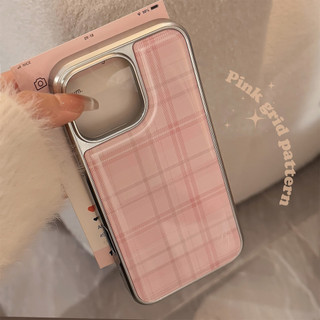 [Sheren] Ốp điện thoại Apple kẻ sọc hồng ngọt ngào Hàn Quốc Thích hợp cho i16 15 14 13 pro max Vỏ bảo vệ chống sốc