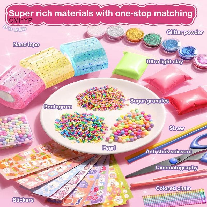 Cyp DIY Craft Pinch Làm Băng Bong Bóng Có Thể Thổi Chống Đánh Dấu Hai Mặt Dính Có Thể Tái Sử Dụng Màu Băng Dính Cao Vinh Quang