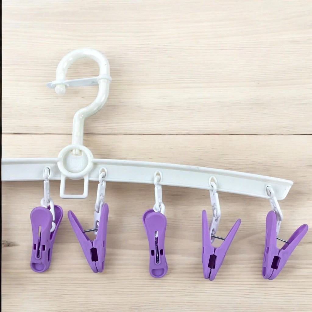 Móc Áo Treo 8 Kẹp Vinh Nam Plastic Chất Liệu Nhựa PP, Bền Bỉ, Dễ Dàng Sử Dụng Nhiều Màu Mã 291