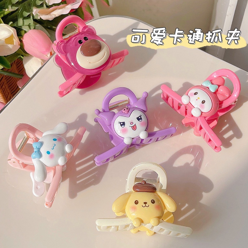(COMBO 10)Cặp/Kẹp Tóc Càng Cua Chuyên Cặp Đuôi Ngựa Họa Tiết Hoạt Hình- Kẹp Tóc  Siêu Cute Gấu Lotso Thỏ Tai Dài