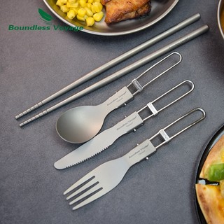Bộ Muỗng Nĩa Đũa Siêu Nhẹ Bằng Titan ti1121t-23t