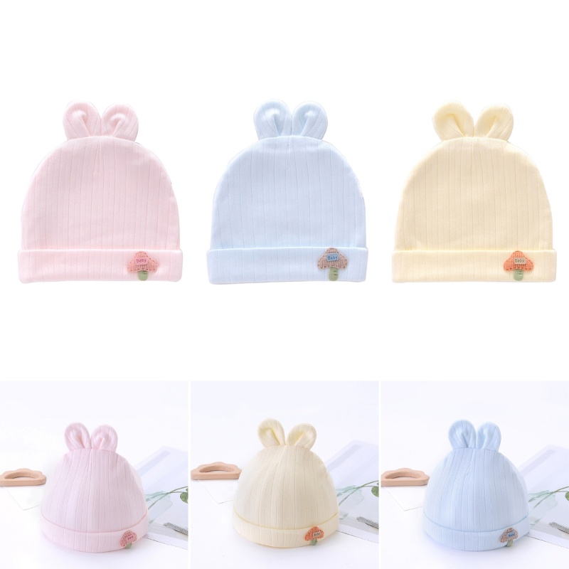 Dasbsug Mũ beanie trẻ sơ sinh sành điệu 0-6M Bé trai Bé gái Bonnet ấm áp Mũ mềm mại thoáng khí cho bé