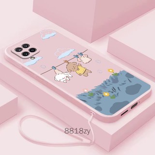 ốp lưng Samsung A12 A22 M12 M22 Ốp Điện Thoại tpu silicone Mềm Chống Rơi Vỡ In Hình Dễ Thương Kèm Dây Đeo Cho Samsung A12 A22 M12 M22