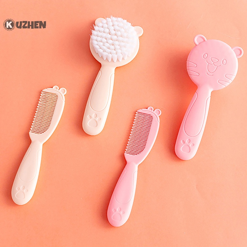 Kuzhen set 2 Lược Chải Tóc Mềm Mại Bằng nylon Mát Xa Da Đầu Cho Trẻ Sơ Sinh