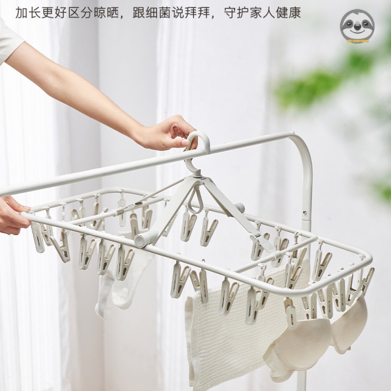 Móc Treo Đồ 20 / 32 Đầu Phơi Quần Áo Đa Năng Có Thể Gấp Gọn Tiện Dụng