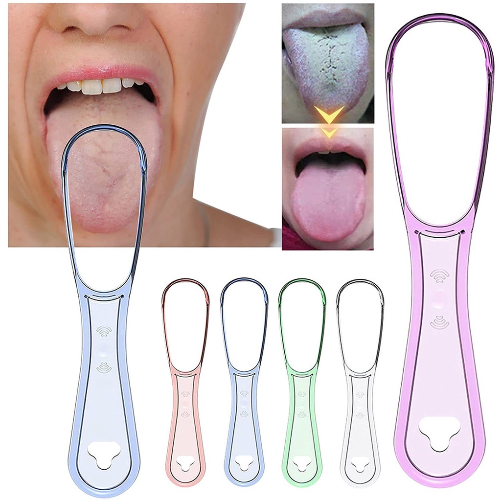 Dụng Cụ Cạo Lưỡi Trong Suốt Chuyên Nghiệp Có Thể Tái Sử Dụng Cho Người Lớn