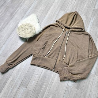 Áo khoác bigsize nữ dáng ngắn có mũ trùm đầu chất vải thun xốp họa tiết tam giác co giãn mặc thoải mái KHOAC5/KHOAC2
