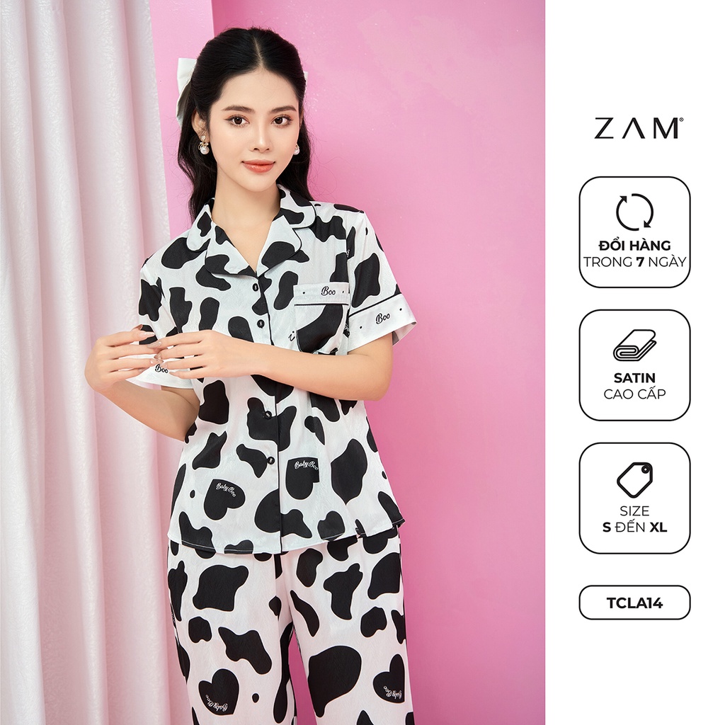 BỘ NGỦ SHE BY ZAM – TCLA14 – BỘ NGẮN TAY QUẦN DÀI BÒ SỮA