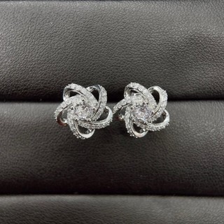 Bông tai nụ hồng xoắn 13mm