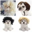 DELMER Bộ Tóc Giả Thú Cưng, Đạo Cụ Cosplay Chụp Ảnh Chó Mèo Đeo Chéo Tóc, Đạo Cụ Vui Nhộn DIY Mũ Halloowen Giáng Sinh Prank Đồ Dùng Cho Thú Cưng