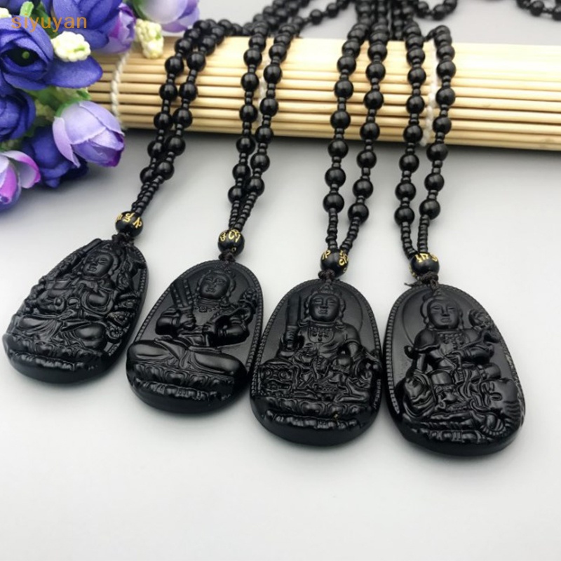 Vòng cổ Hạt Đá obsidian Phật Giáo Bảo Vệ Cho Nam Và Nữ vn