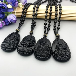 Vòng cổ Hạt Đá obsidian Phật Giáo Bảo Vệ Cho Nam Và Nữ vn